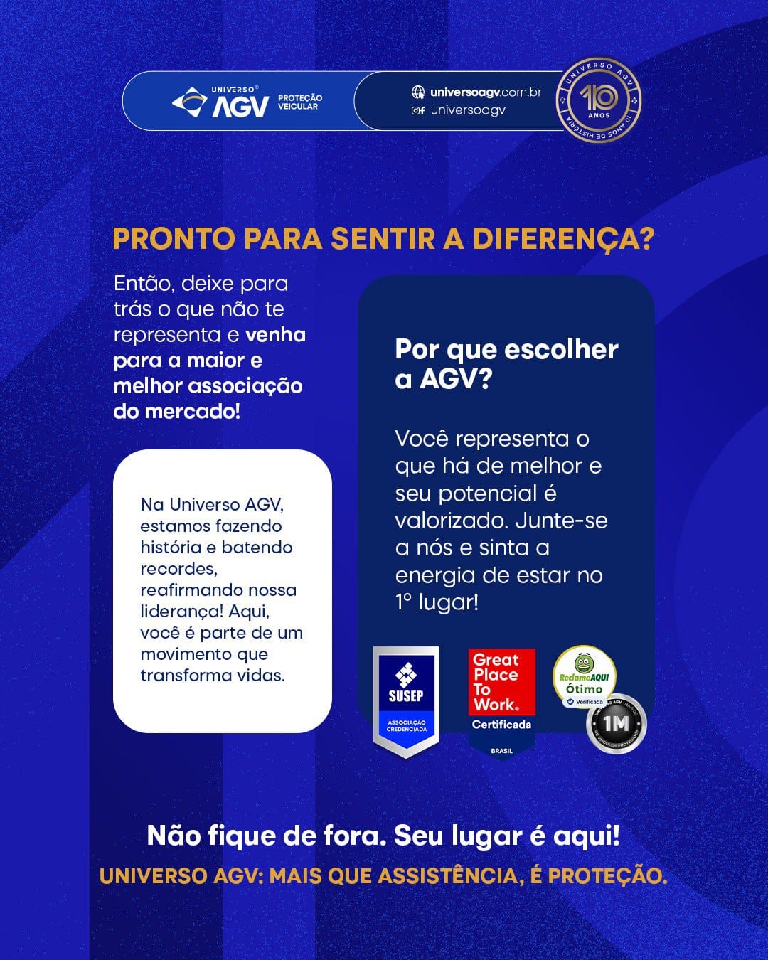 Sinta a diferença AGV